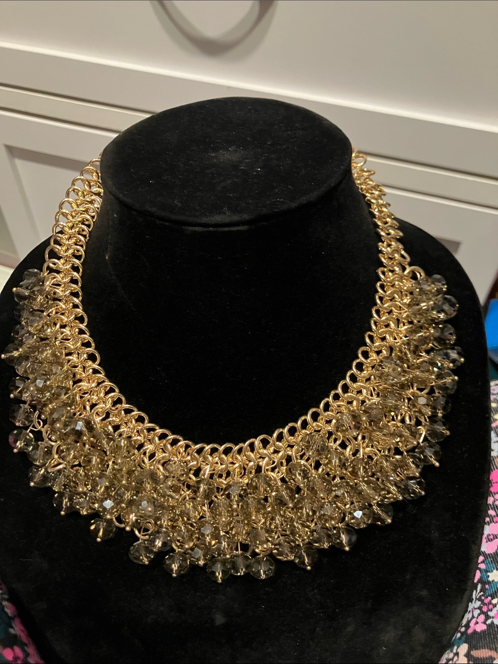 Gold Crystal Statement Necklace - Women Jewelry